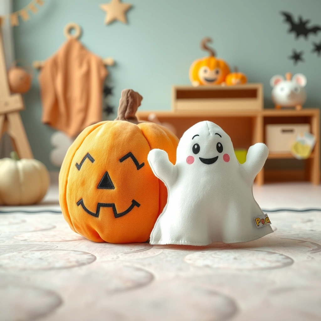 Pluszowa dynia i sympatyczny duch - Materiały - Halloween