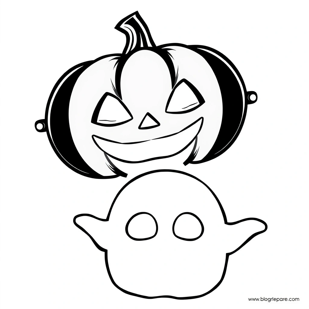 Szablony masek: dynia i duch - Szablony - Halloween