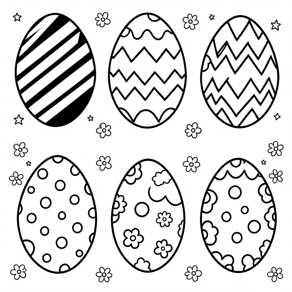 Kolorowanka — jajeczka do kolorowania - Kolorowanki - Wielkanoc