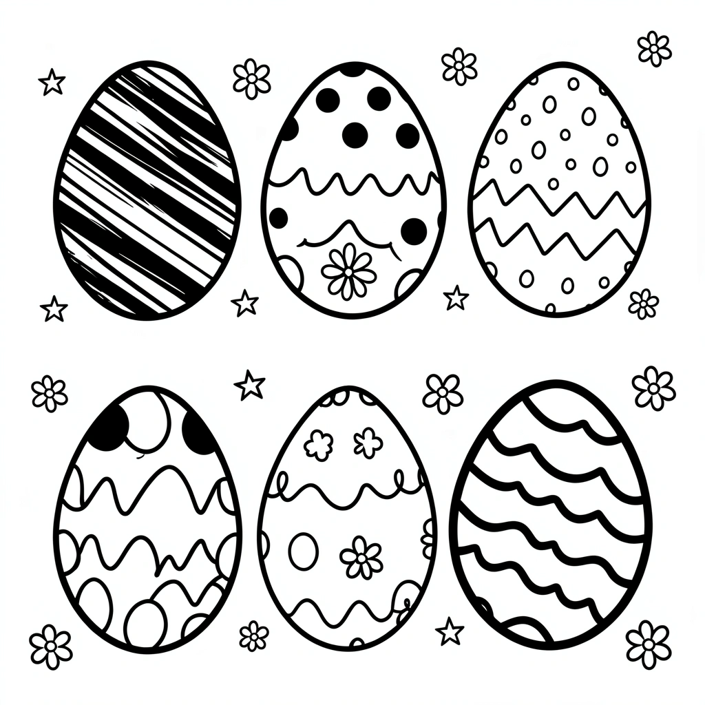 Kolorowanka — jajeczka do kolorowania - Kolorowanki - Wielkanoc