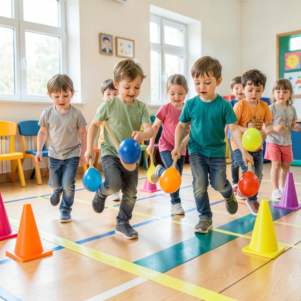 Wyścig z jajkiem na łyżce — scena akcji - Materiały - Wielkanoc