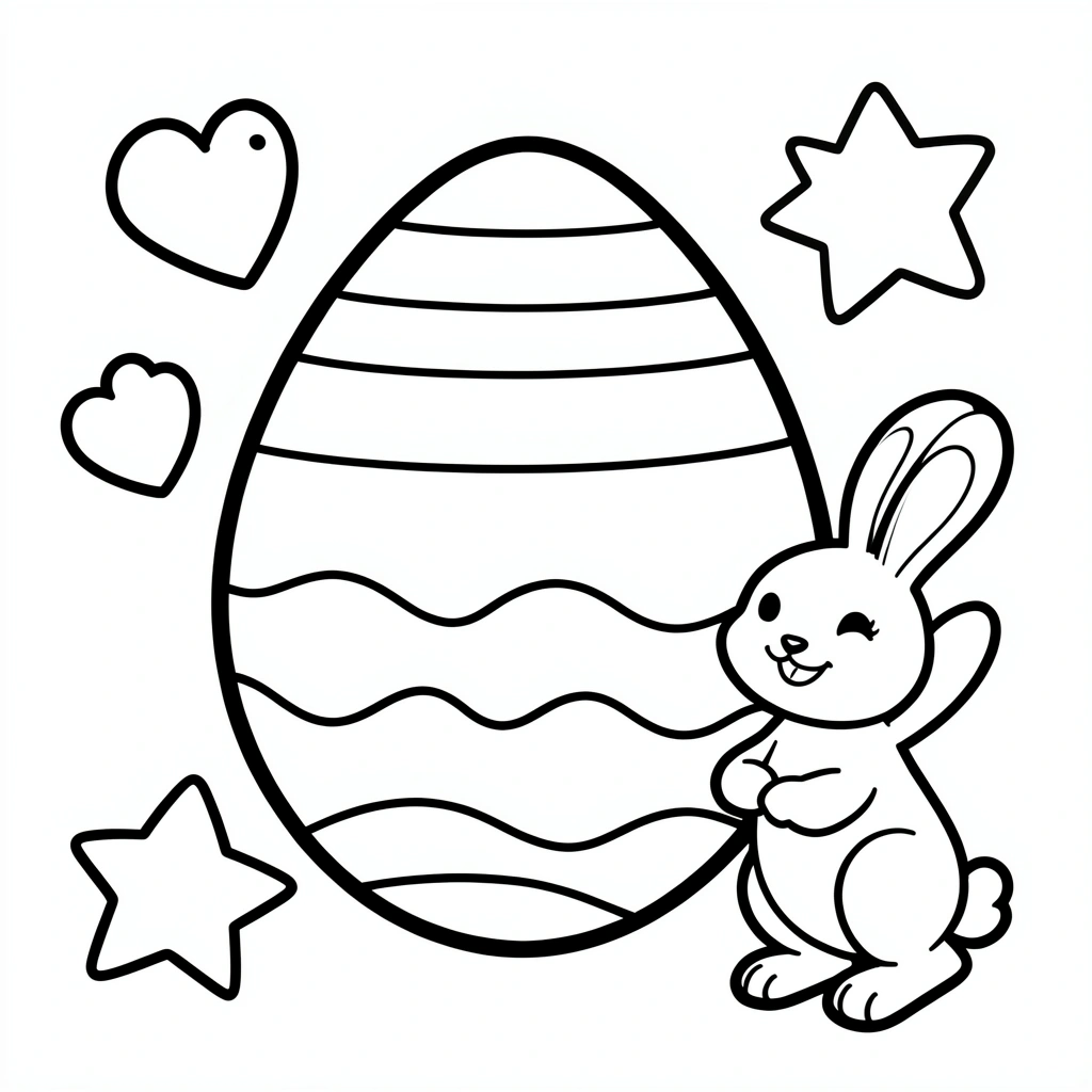 Kolorowanka: Duże jajko do ozdabiania - Kolorowanki - Wielkanoc