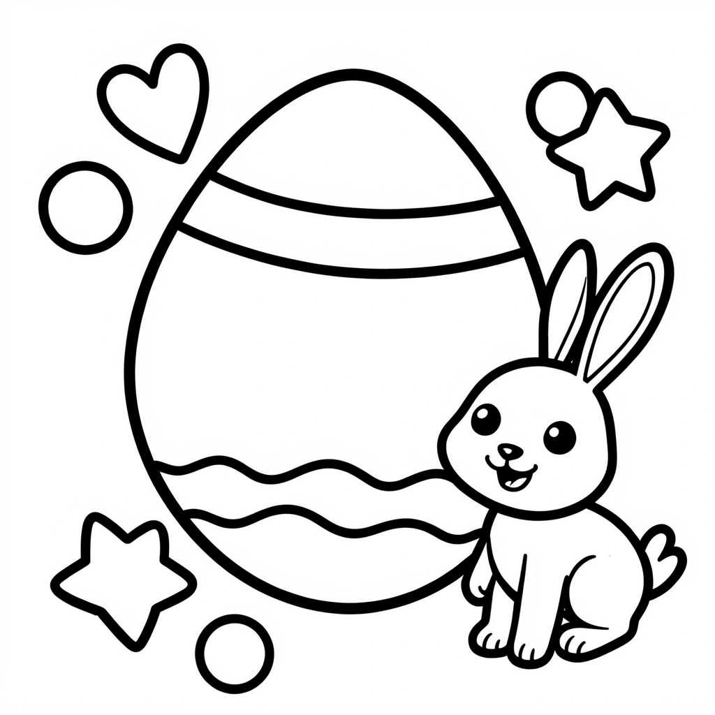 Kolorowanka: Duże jajko do ozdabiania - Kolorowanki - Wielkanoc