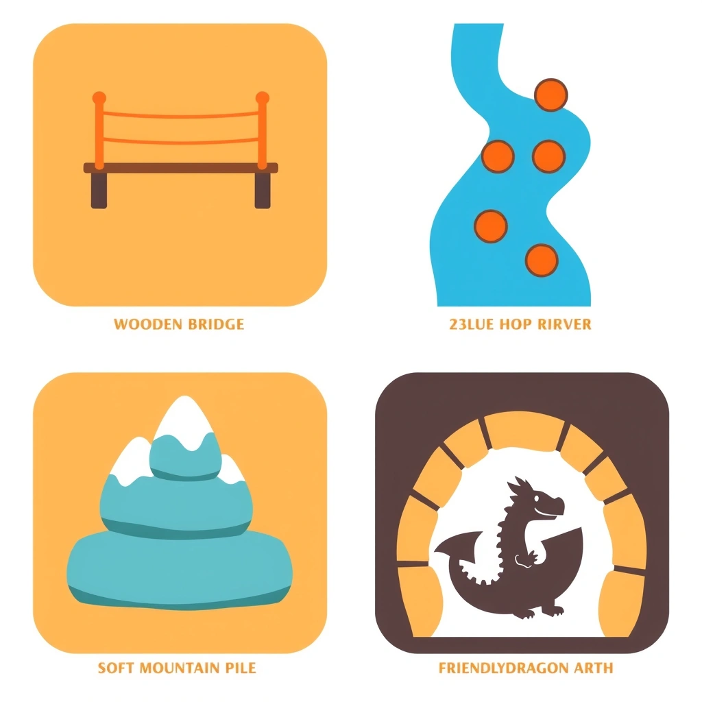 Mapka toru przeszkód — naklejki/strefy - Szablony - Bajkowe Postacie