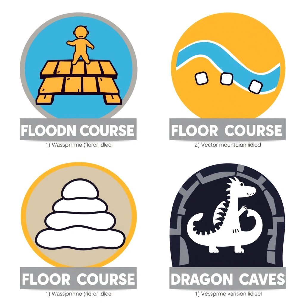 Mapka toru przeszkód — naklejki/strefy - Szablony - Bajkowe Postacie