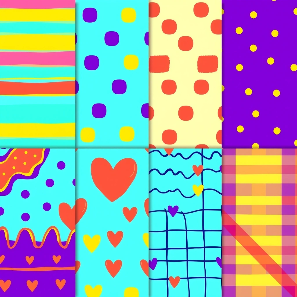 Wzory na kolorowe chusty - Szablony - Bajkowe Postacie