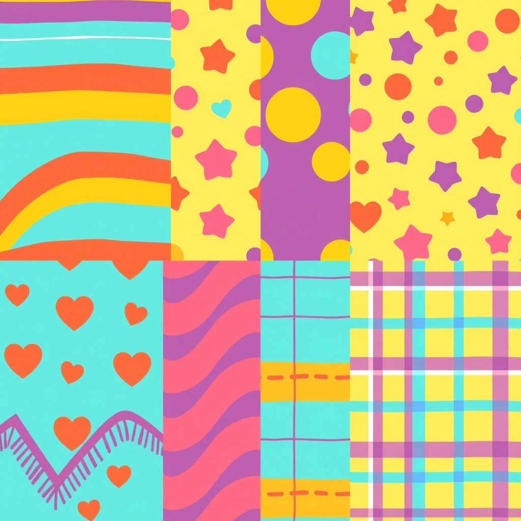 Wzory na kolorowe chusty - Szablony - Bajkowe Postacie