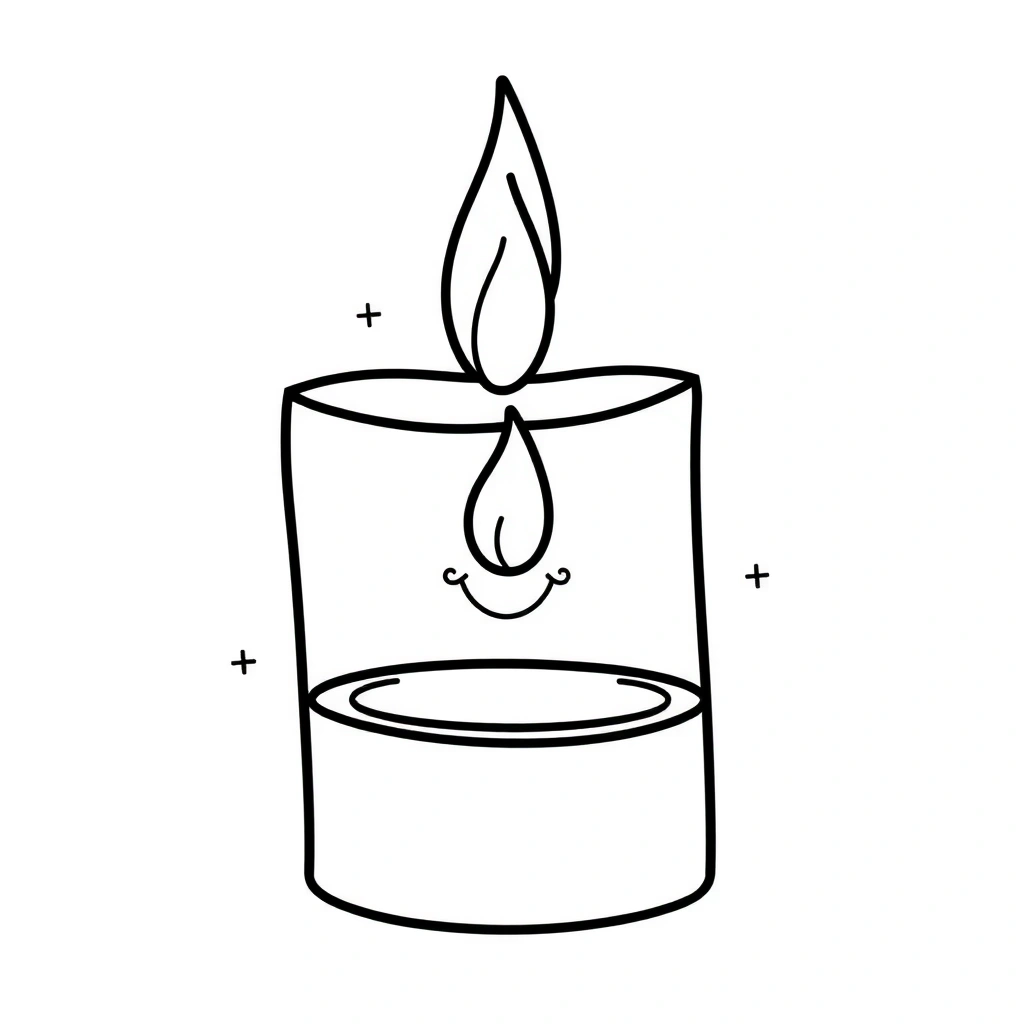 Kolorowanka: Łatwa świeczka do kolorowania - Kolorowanki - Wszystkich Świętych