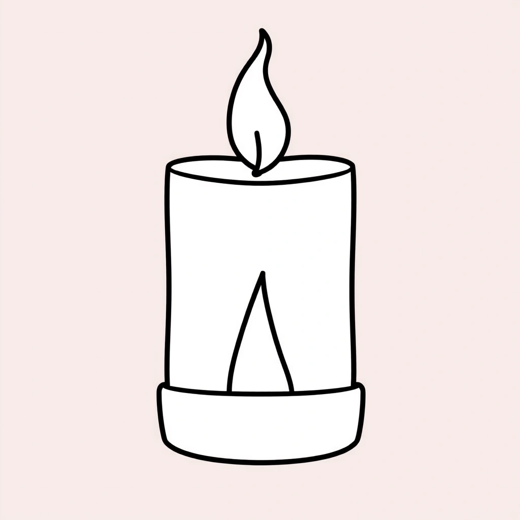 Kolorowanka: Łatwa świeczka do kolorowania - Kolorowanki - Wszystkich Świętych