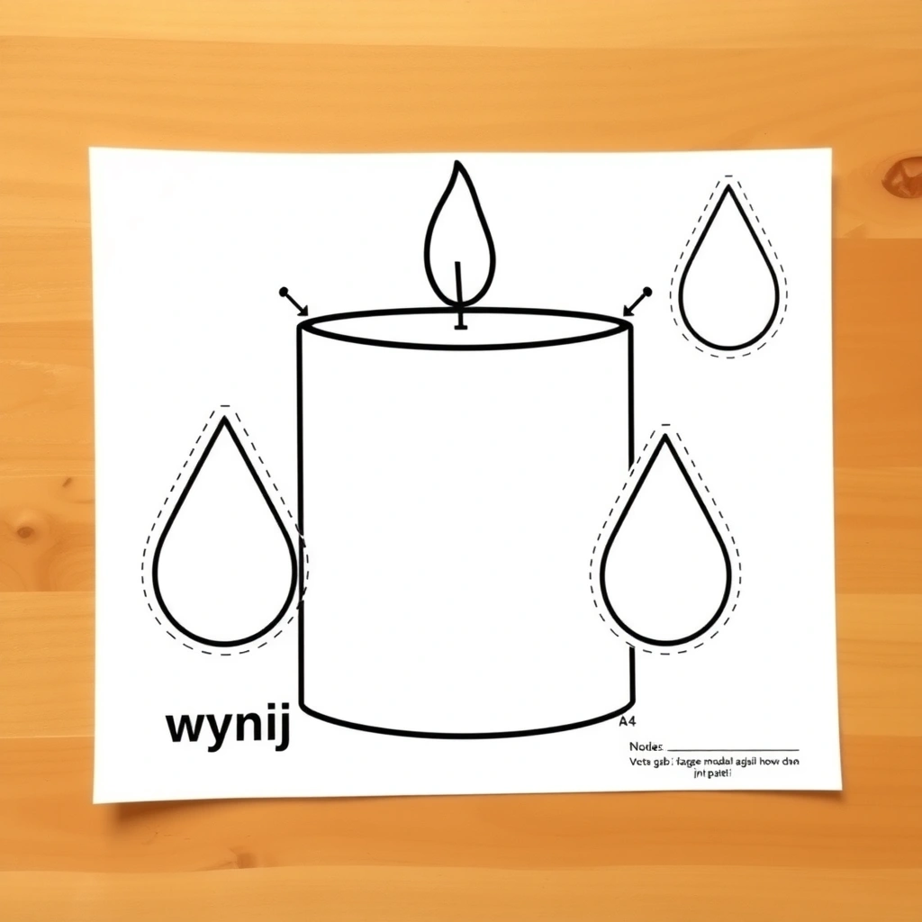 Szablony: Korpus świeczki i kształty płomieni - Szablony - Wszystkich Świętych