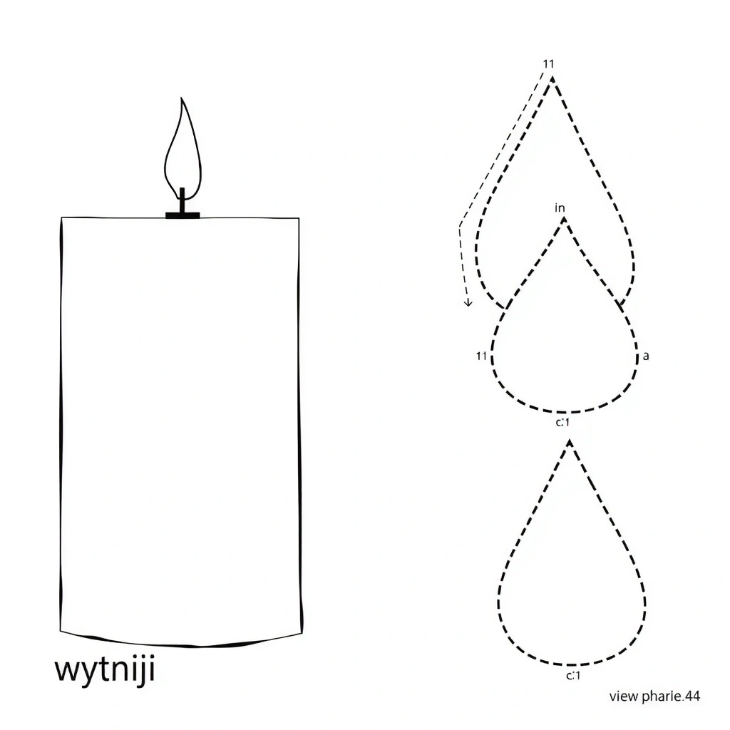 Szablony: Korpus świeczki i kształty płomieni - Szablony - Wszystkich Świętych