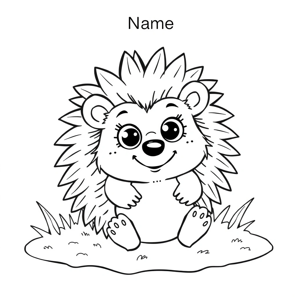 Kolorowanka: uroczy jeż - Kolorowanki - Jeż