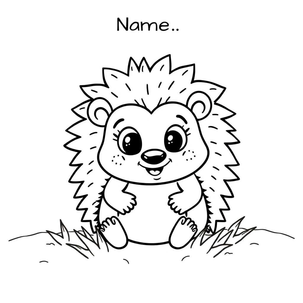 Kolorowanka: uroczy jeż - Kolorowanki - Jeż