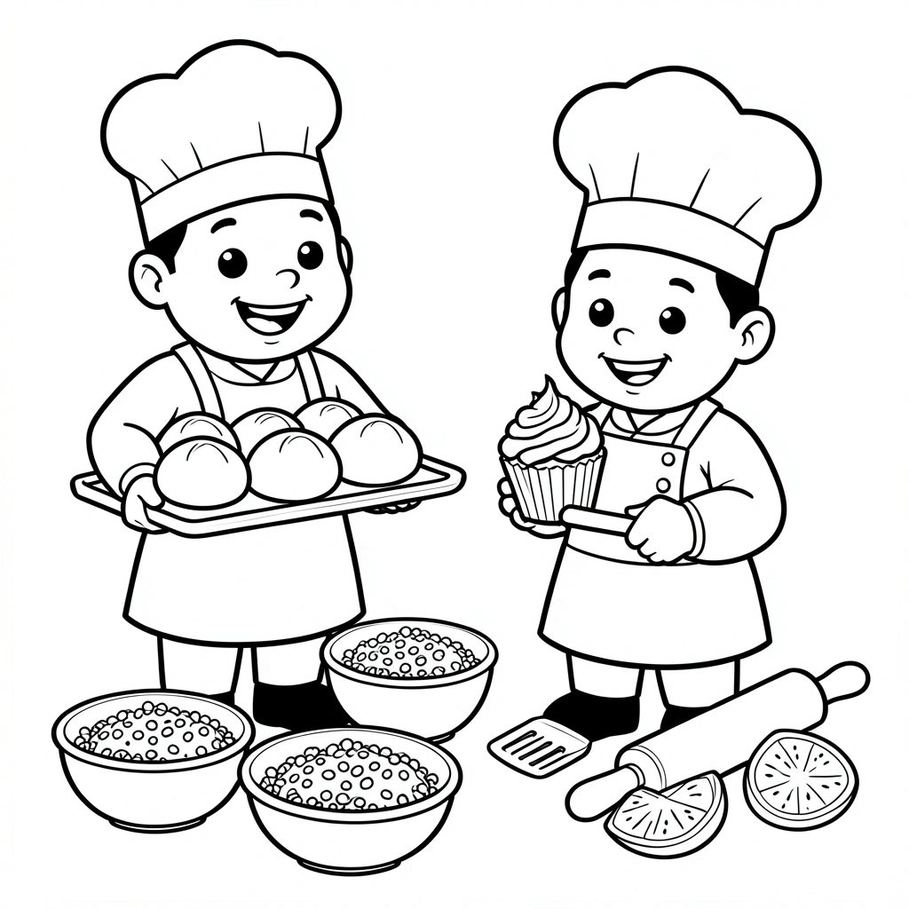 Kolorowanka: Piekarz i cukiernik - Kolorowanki - Dzień Piekarza i Cukiernika