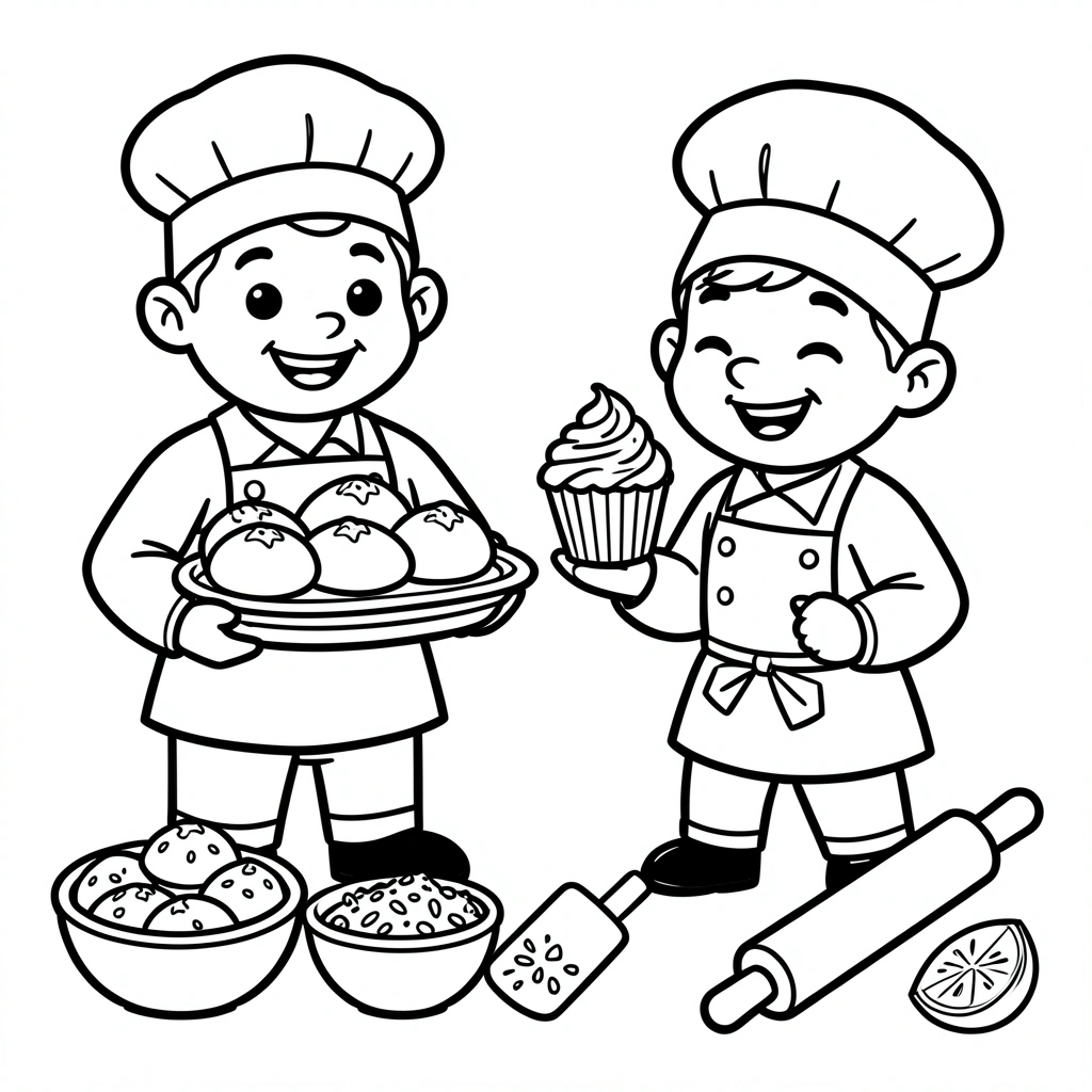 Kolorowanka: Piekarz i cukiernik - Kolorowanki - Dzień Piekarza i Cukiernika
