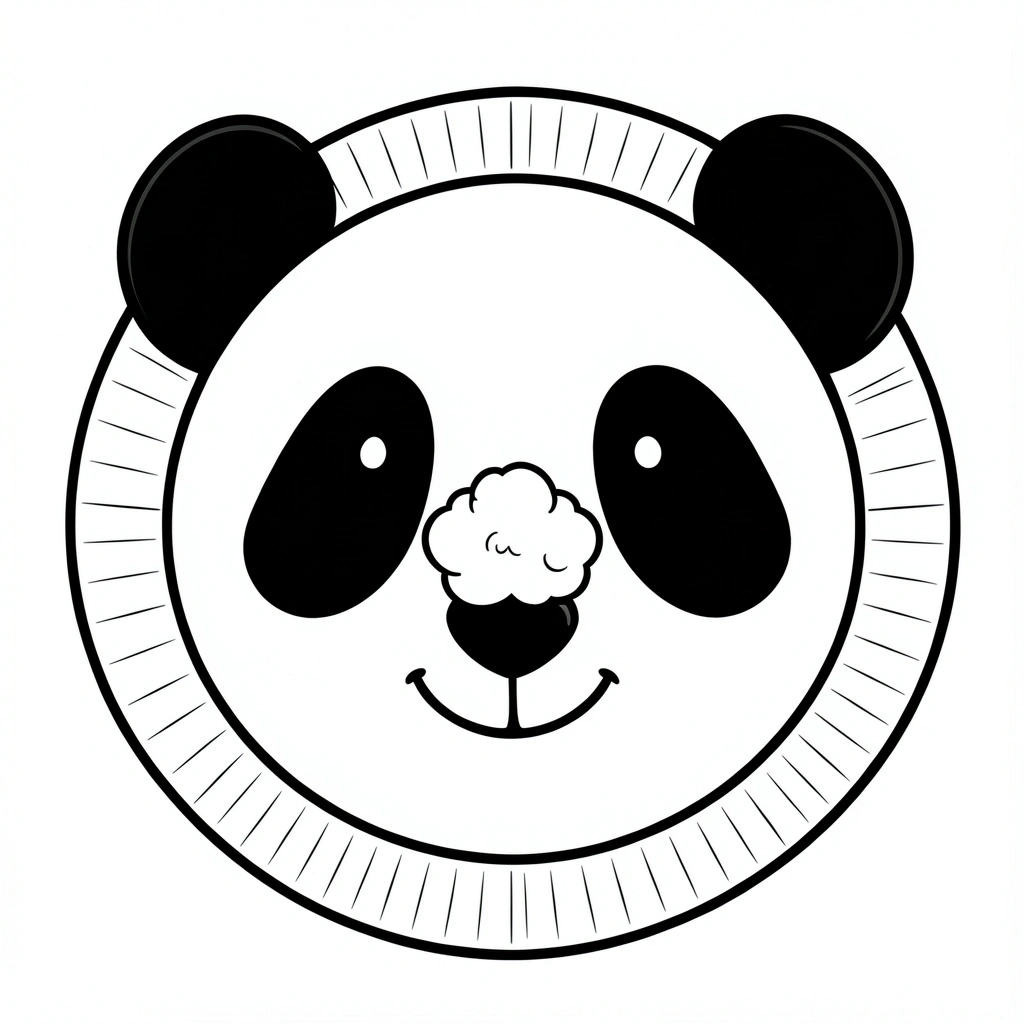 Kolorowanka — pyszczek pandy z talerzyka - Kolorowanki - Dzień Pandy