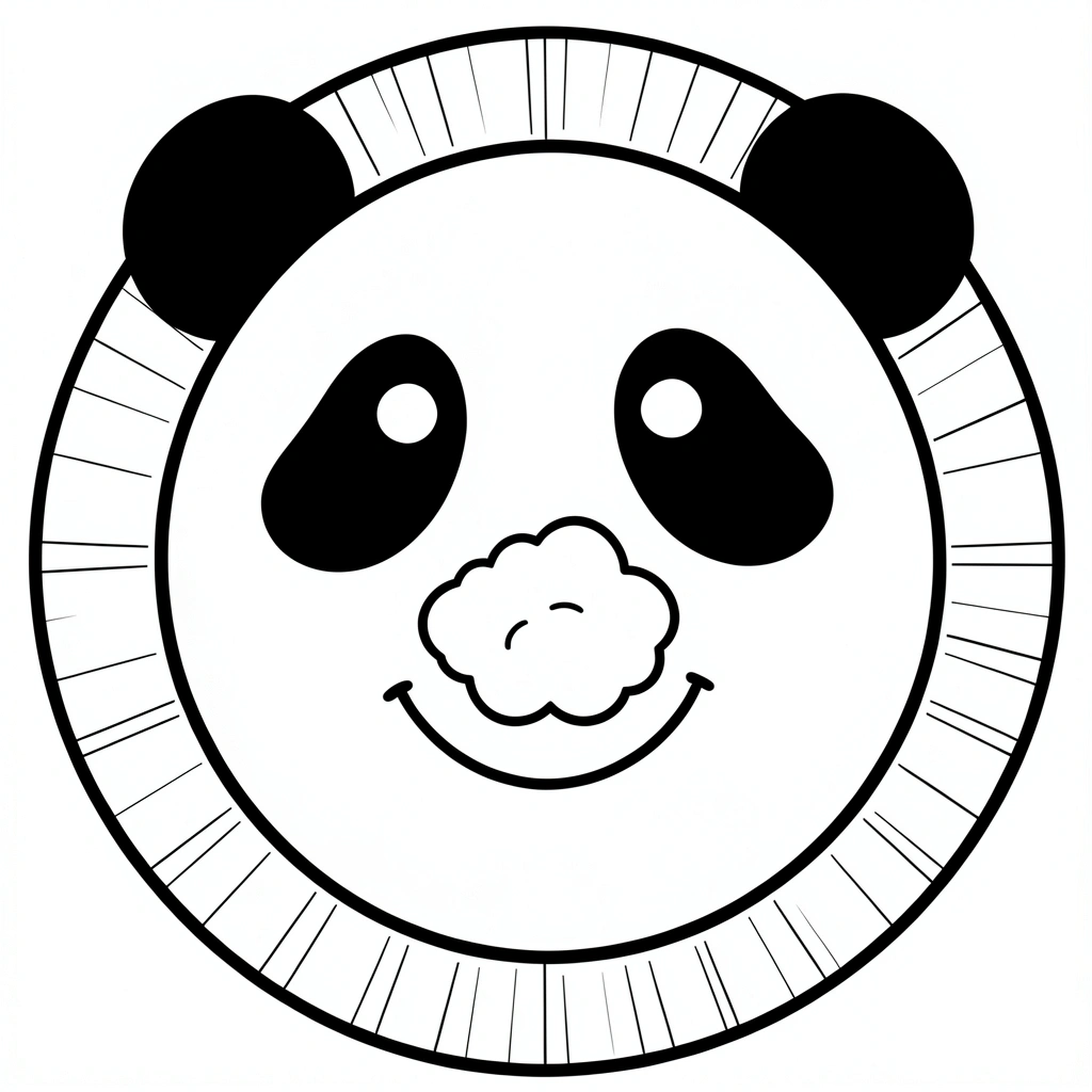 Kolorowanka — pyszczek pandy z talerzyka - Kolorowanki - Dzień Pandy