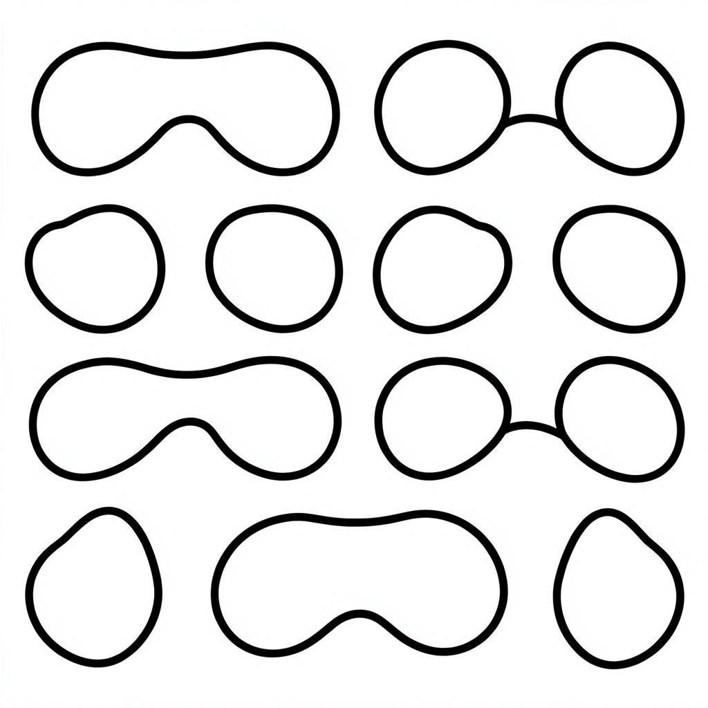 Czarne łatki i uszka - zestaw szablonów - Szablony - Dzień Pandy