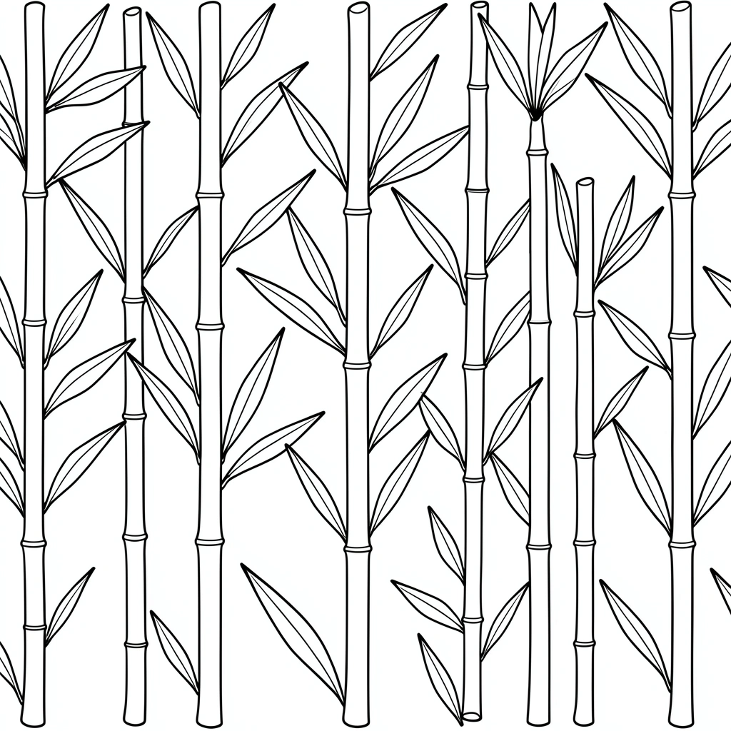Tło bambusowe - kolorowanka - Kolorowanki - Dzień Pandy