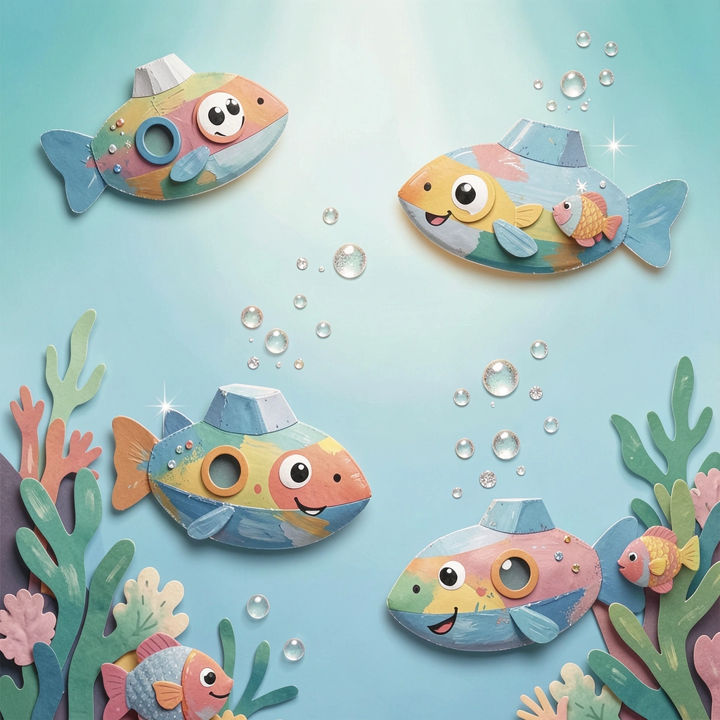 Ilustracja dekoracyjna — Podwodny świat - Materiały - Dzień Łodzi Podwodnej