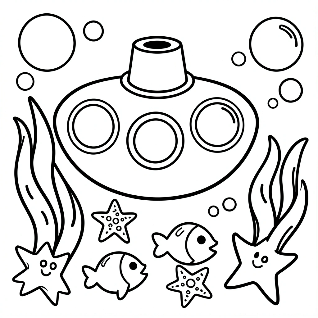 Kolorowanka — Łódź podwodna - Kolorowanki - Dzień Łodzi Podwodnej