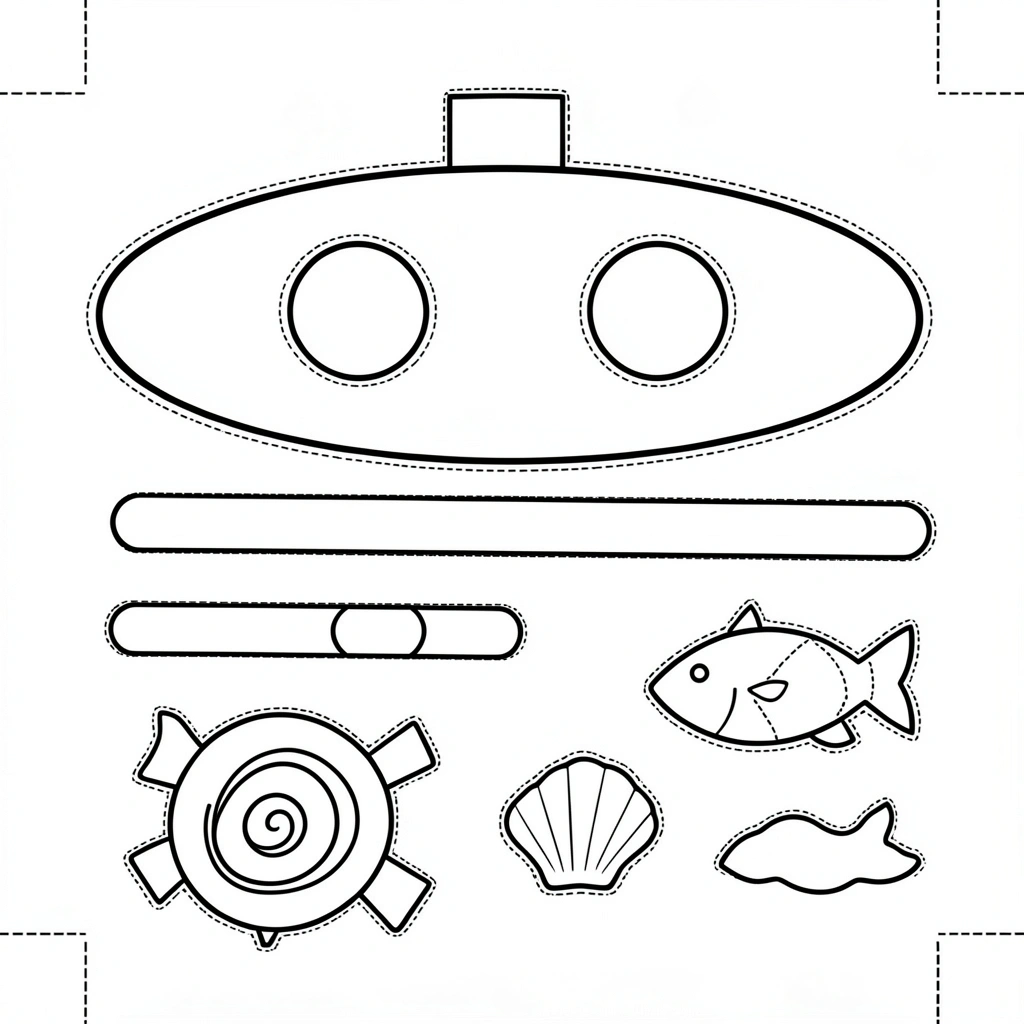 Szablony do wycięcia: elementy łodzi - Szablony - Dzień Łodzi Podwodnej