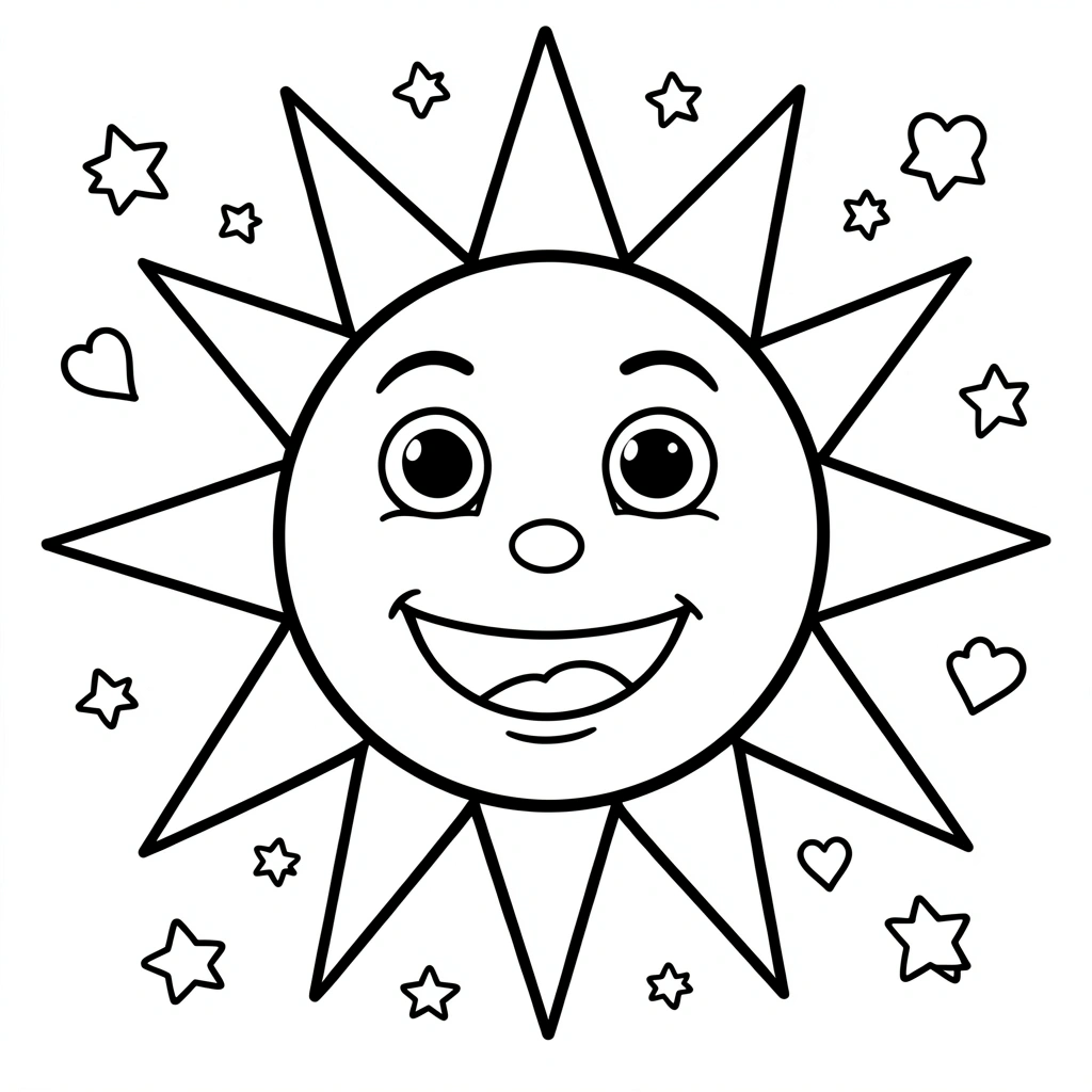 Kolorowanka — Uśmiechnięte słoneczko - Kolorowanki - Dzień Szczęścia