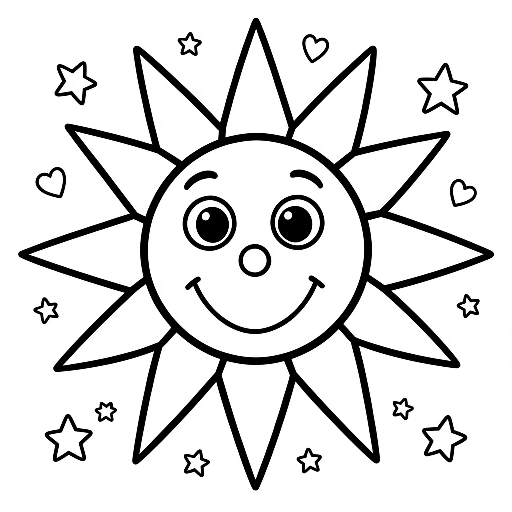 Kolorowanka — Uśmiechnięte słoneczko - Kolorowanki - Dzień Szczęścia