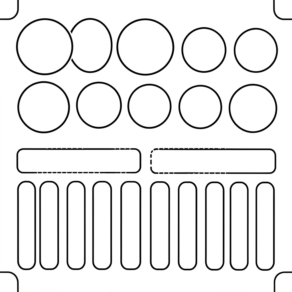 Szablony do wycięcia (koła i promyki) - Szablony - Dzień Szczęścia