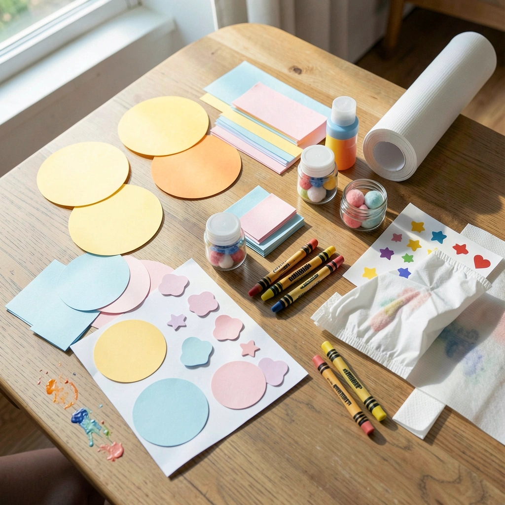 Zdjęcie stanowiska z materiałami — fotorealistyczne - Materiały - Dzień Szczęścia