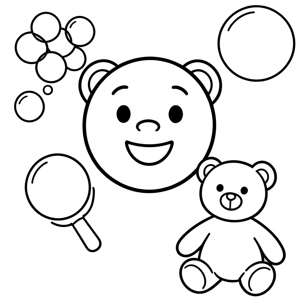 Kolorowanka: Uśmiech i bańki - Kolorowanki - Dzień Szczęścia