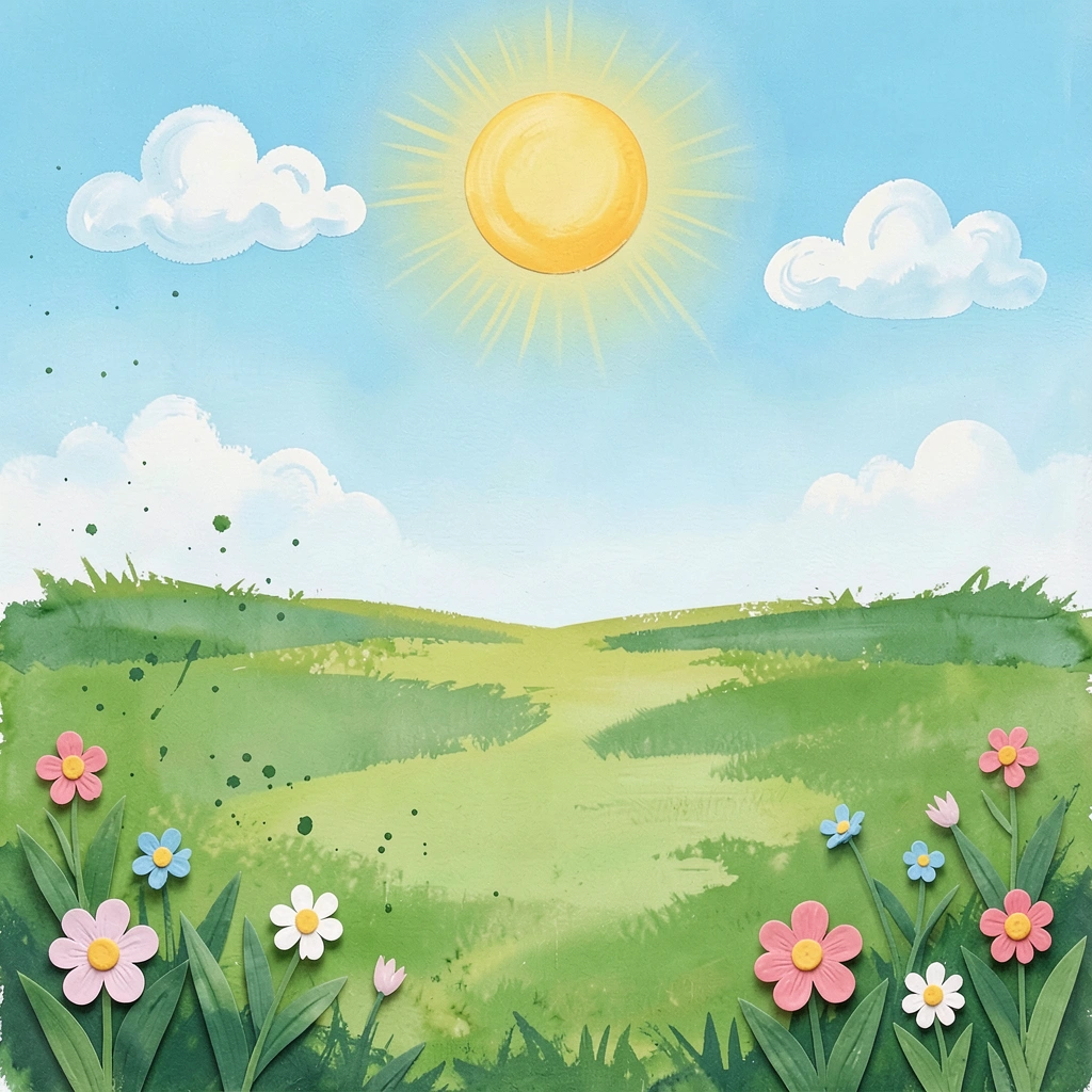 Tło panoramiczne — duża kolorowa łąka - Szablony - Pierwszy Dzień Wiosny