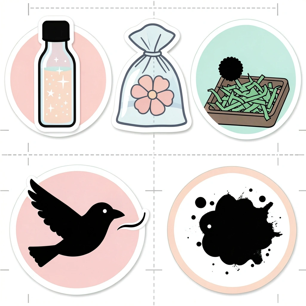 Arkusz ikon stacji — naklejki / oznaczenia - Szablony - Pierwszy Dzień Wiosny