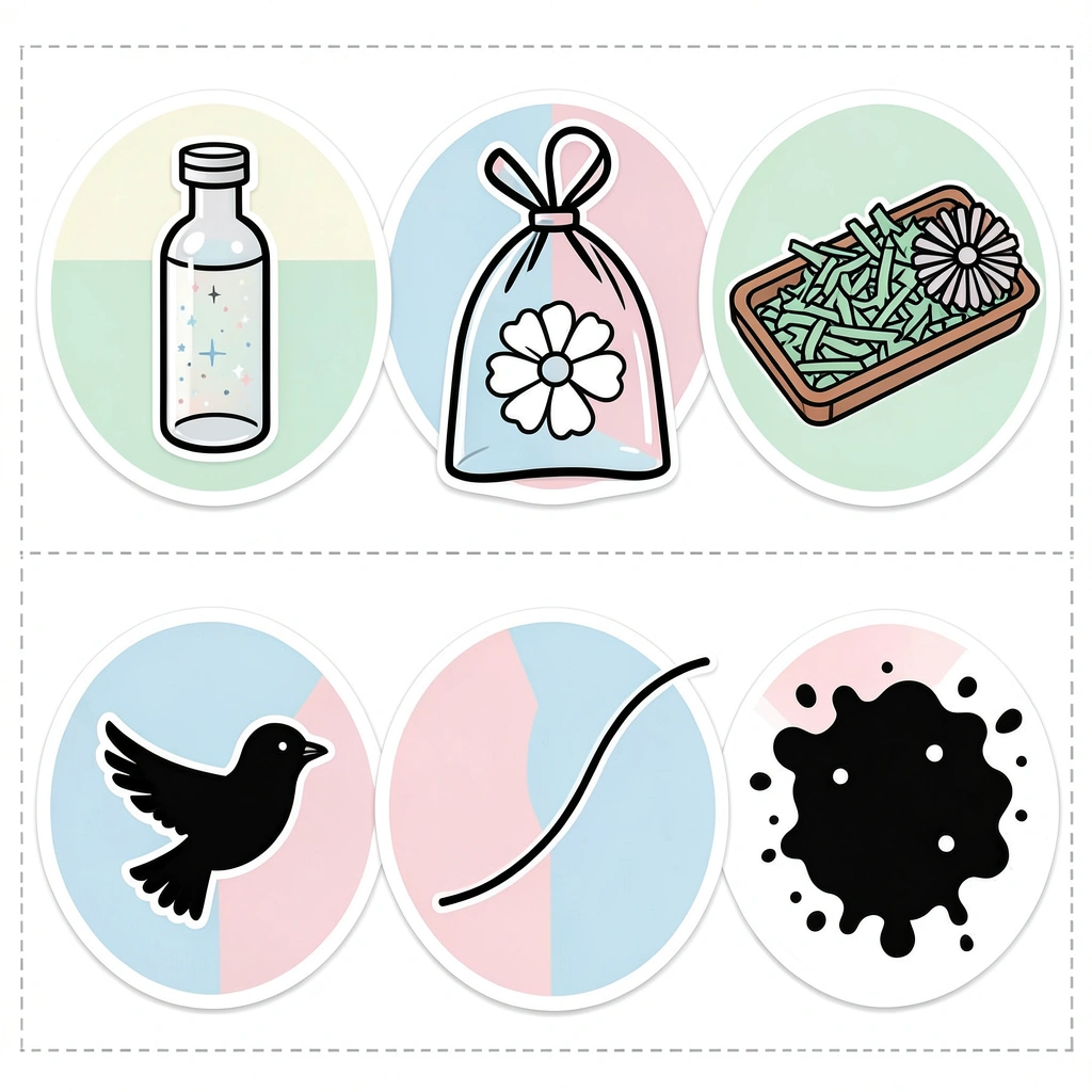 Arkusz ikon stacji — naklejki / oznaczenia - Szablony - Pierwszy Dzień Wiosny