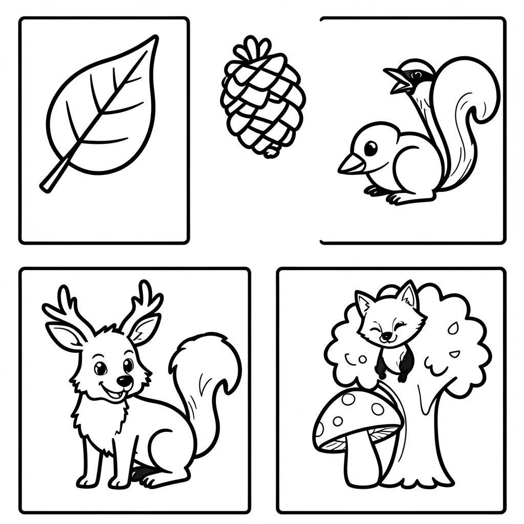 Kolorowanki — Leśne słówka - Kolorowanki - Dzień Lasu