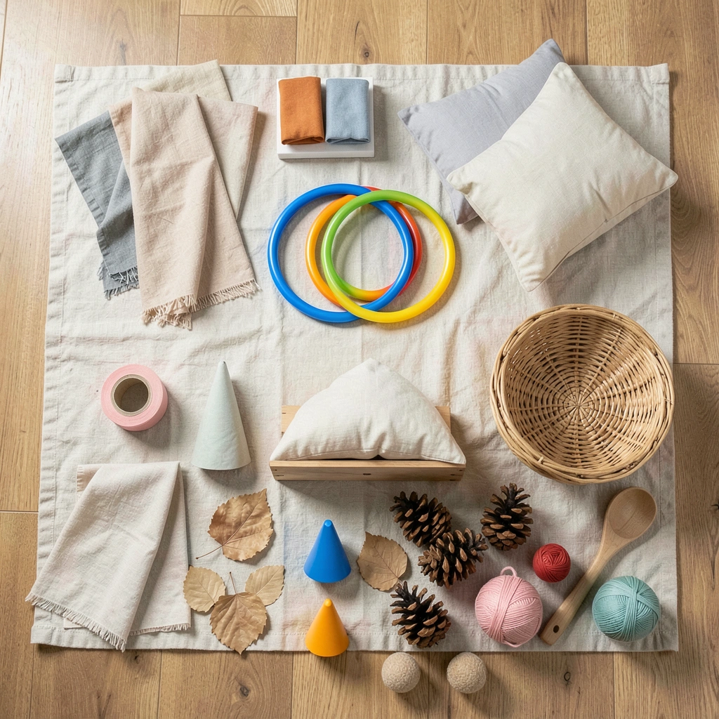 Zestaw rekwizytów — przygotowanie materiałów (flatlay) - Szablony - Dzień Lasu