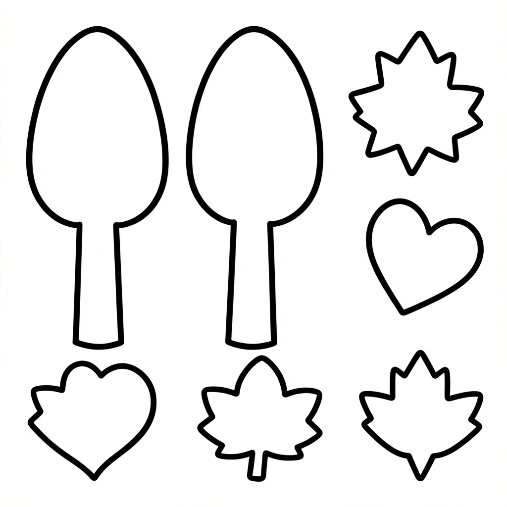 Kolorowanka — proste drzewa i liście - Kolorowanki - Dzień Lasu