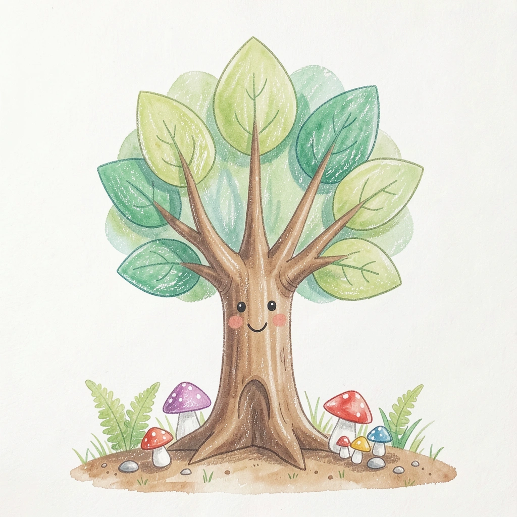 Ilustracja drzewa do powitania - Materiały - Dzień Lasu