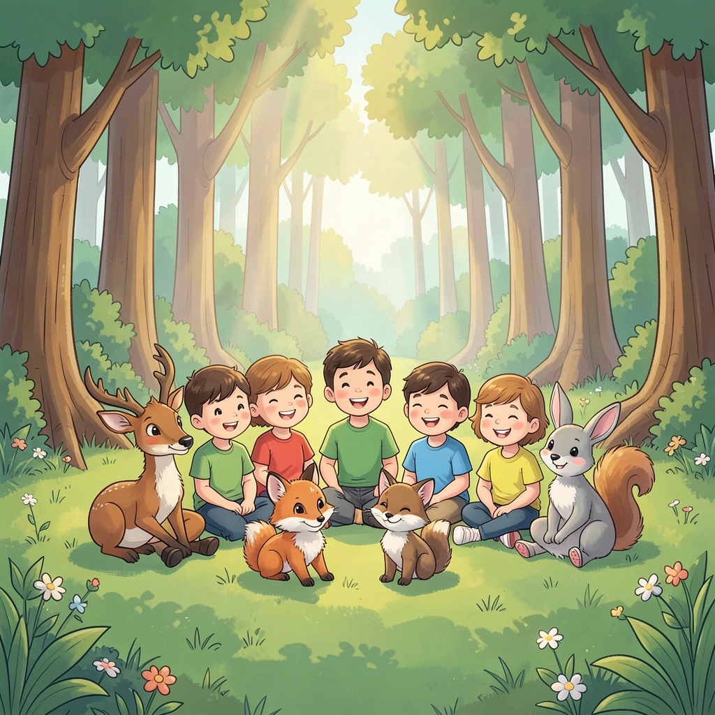 Ilustracja powitalna — leśne koło - Materiały - Dzień Lasu