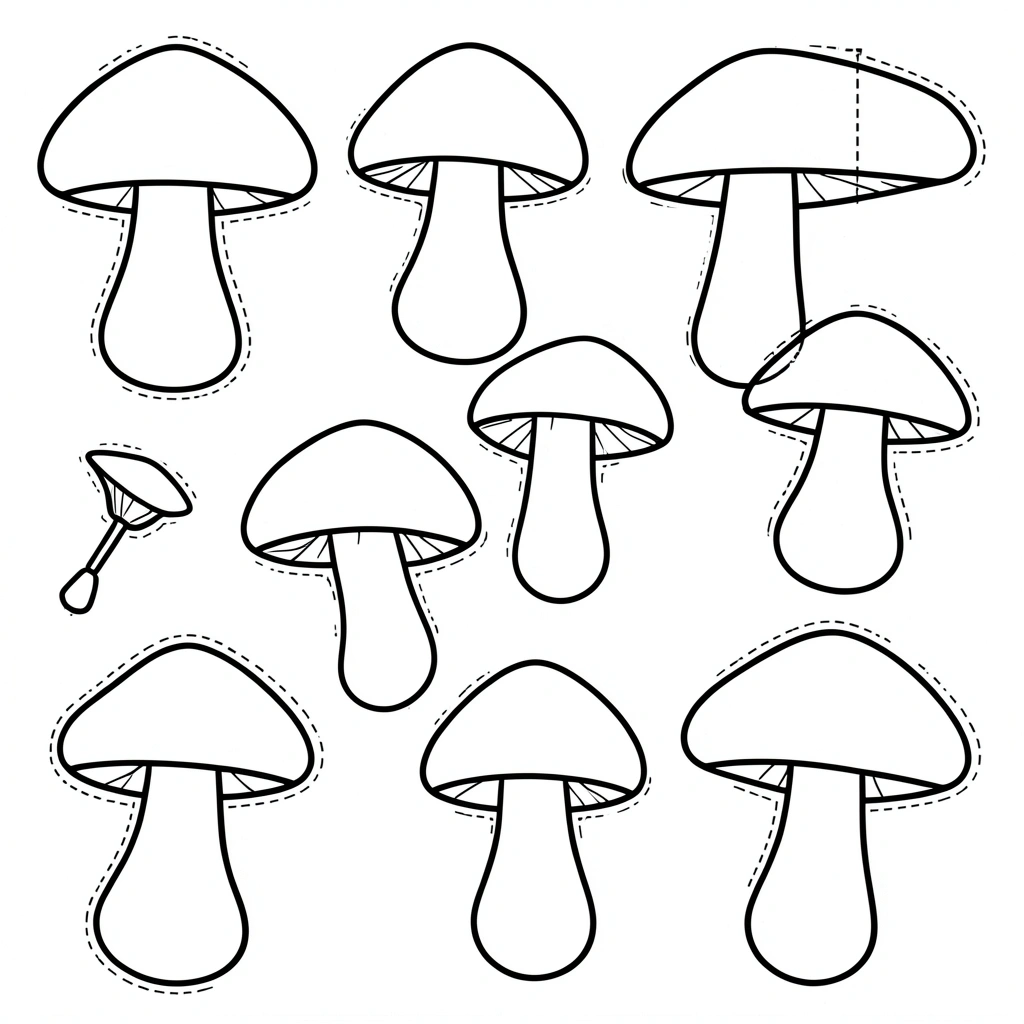 Szablon papierowych grzybków (do wycięcia) - Szablony - Dzień Lasu