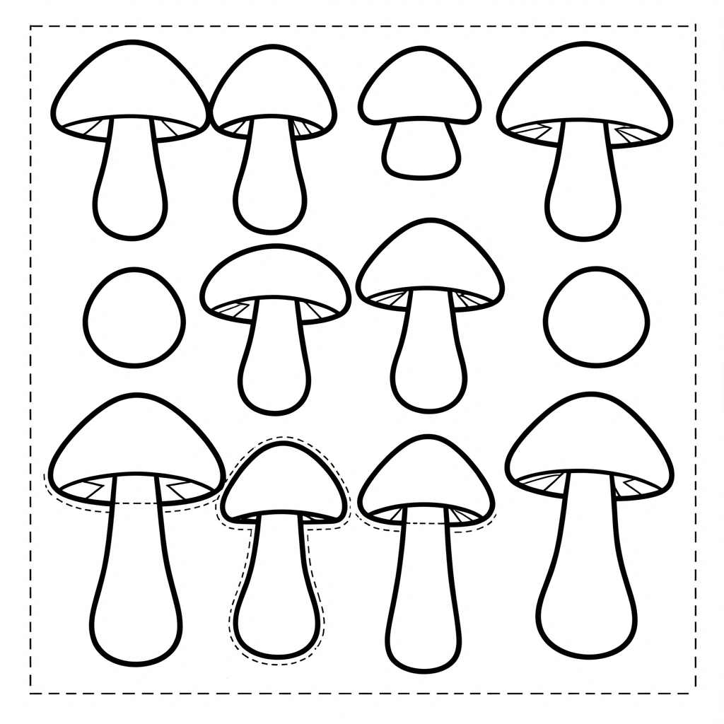 Szablon papierowych grzybków (do wycięcia) - Szablony - Dzień Lasu