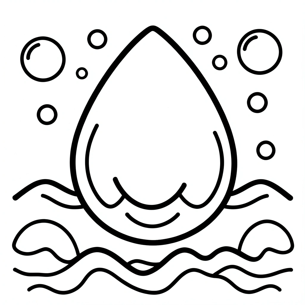 Kolorowanka: kontury kropli i fal - Kolorowanki - Dzień Wody