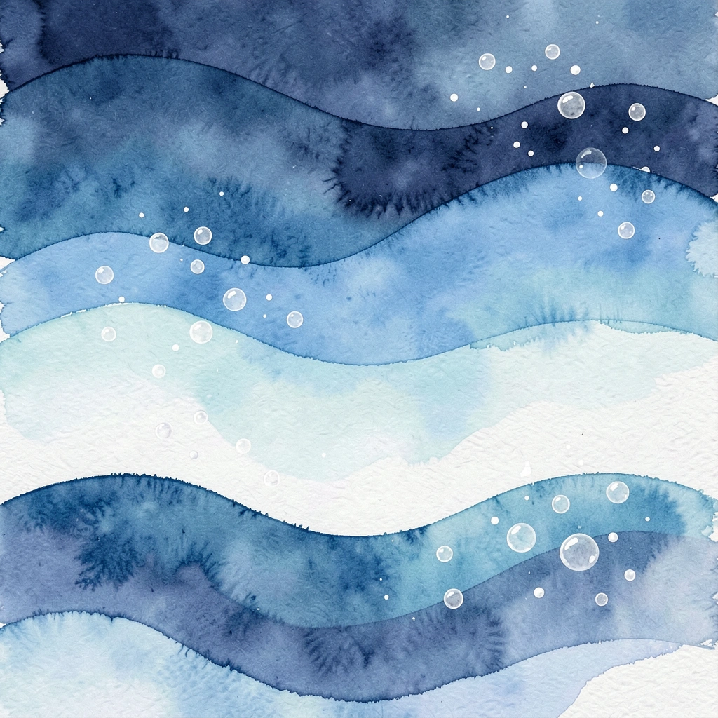 Tło akwarelowe: fale do malowania (A3) - Szablony - Dzień Wody