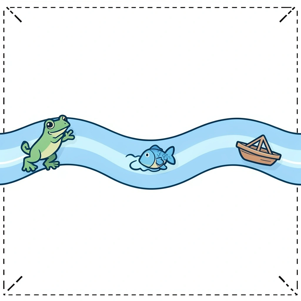 Szablon 'Rzeka ruchu' — mata/ozdoba podłogowa - Szablony - Dzień Wody