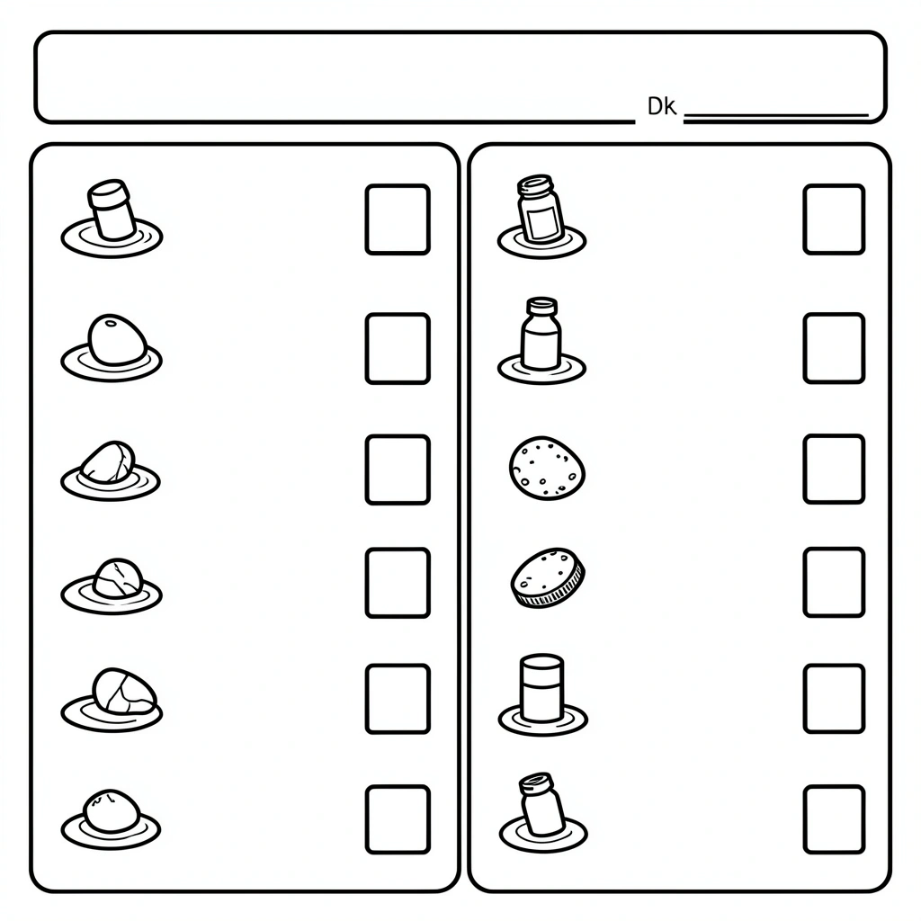 Szablon obserwacji: Karta 'Pływa / Tonie' - Szablony - Dzień Wody