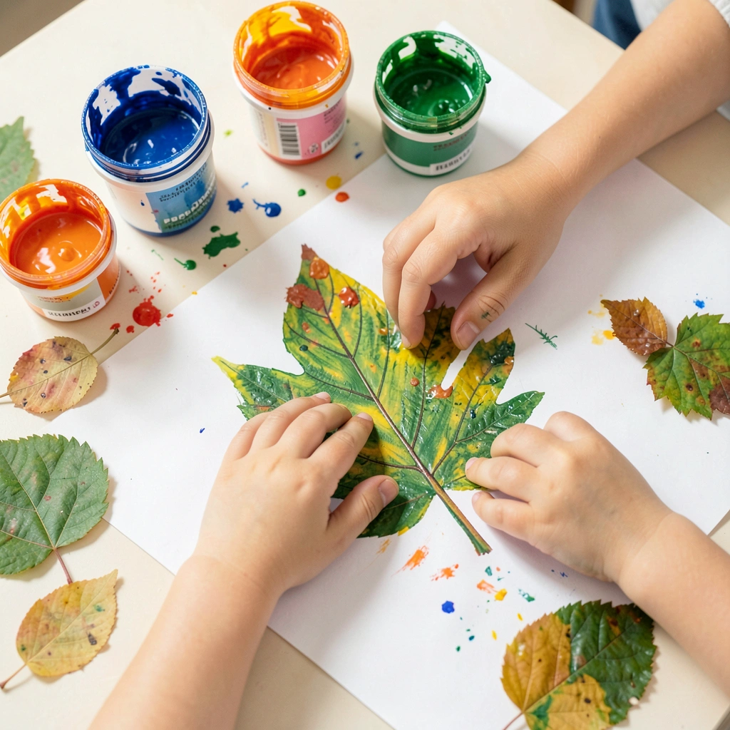 Twórczość — Odbitki liści - Materiały - Dzień Lasu