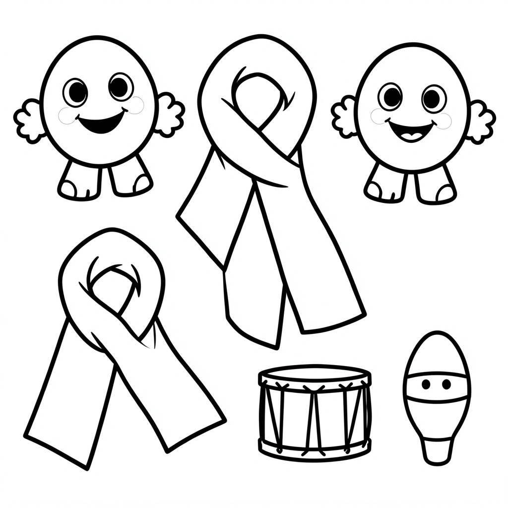 Kolorowanka — pacynki i chustki - Kolorowanki - Dzień Teatru