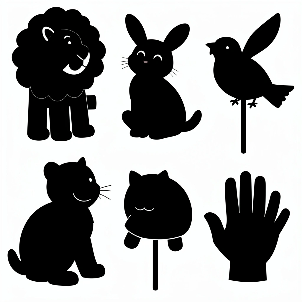 Sylwety do teatru cieni — zwierzątka (szablon) - Szablony - Dzień Teatru