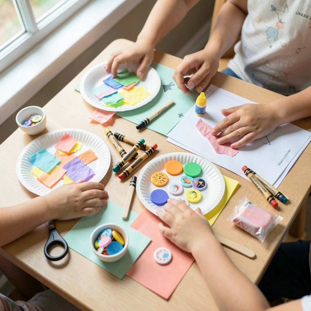 Zestawy materiałów na stolikach - Materiały - Dzień Teatru