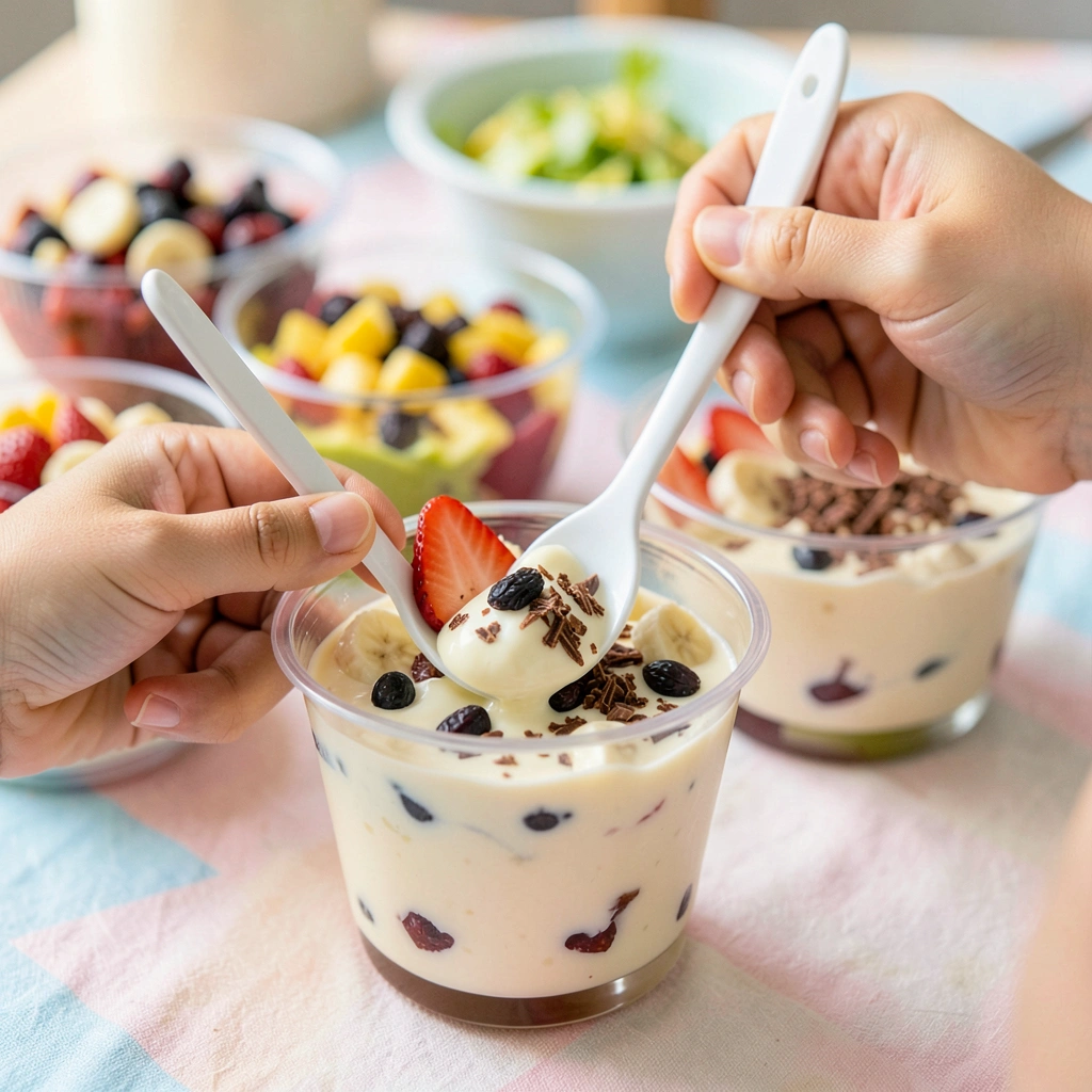 Dekorowanie — nakładanie do kubeczków - Materiały - Światowy Dzień Budyniu